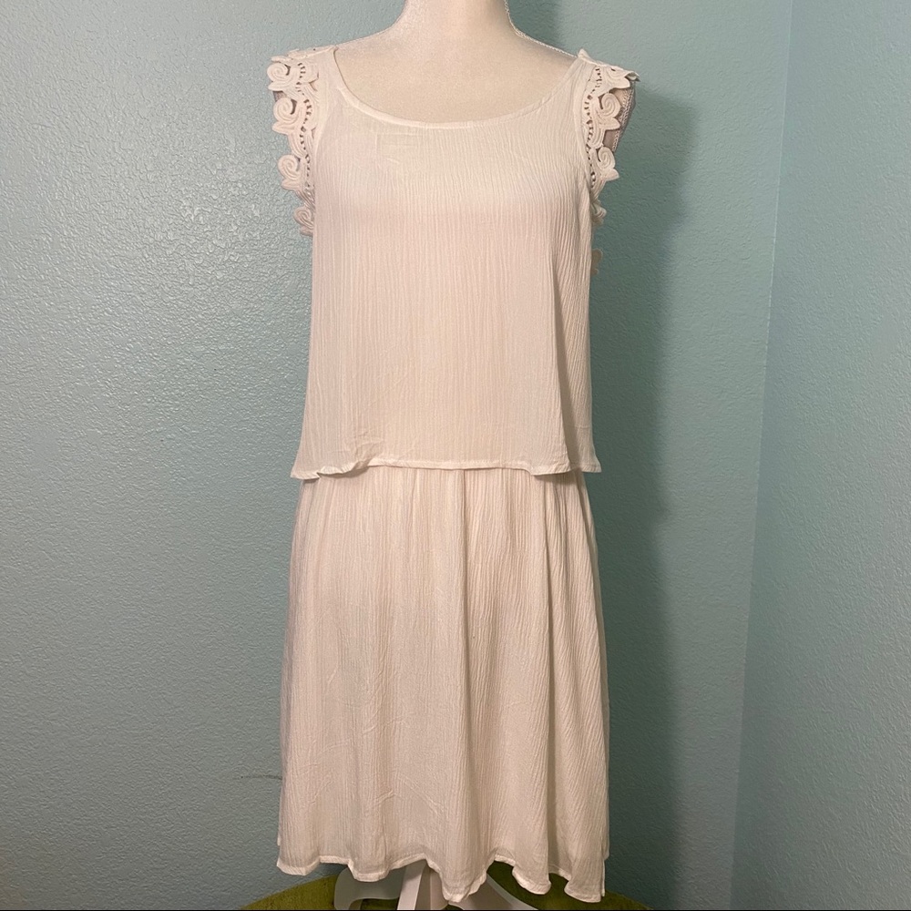 Vivid White Dress, Backless with Lace Straps